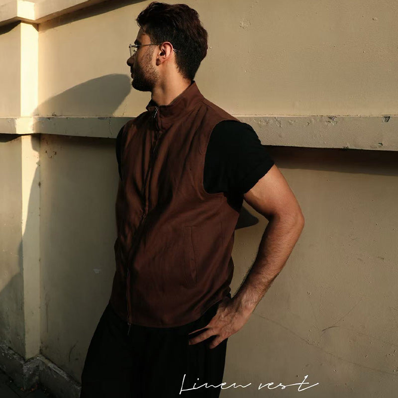 A/B Reversible Linen Vest