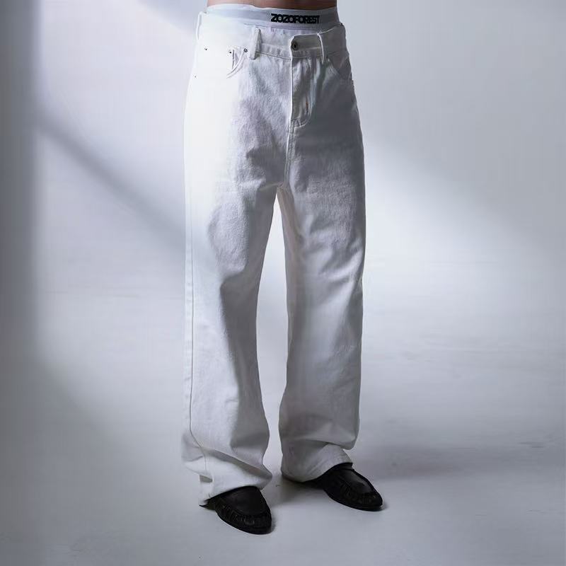White Knight Straight-Leg Jeans