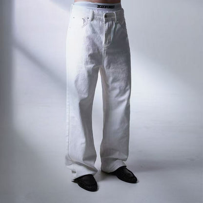 White Knight Straight-Leg Jeans