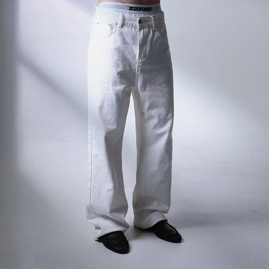 White Knight Straight-Leg Jeans