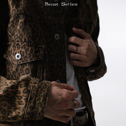 Beast Print Denim Trucker Jacket