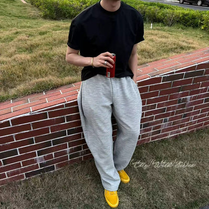 Textured Heather Pleat Track Pants