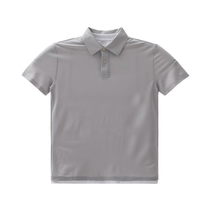 Layered Acetate-Silk Polo