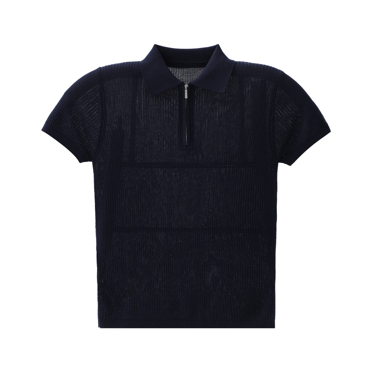 Pure Lyocell Draped Half-Zip Polo