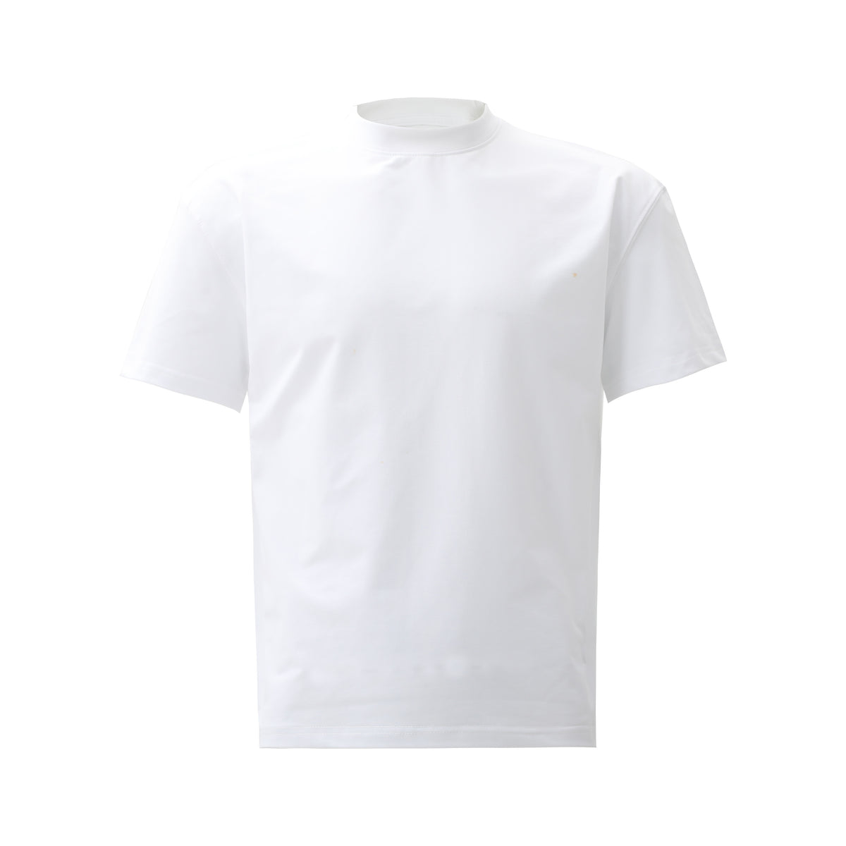 Woven Cotton-Knit Fitted Tee