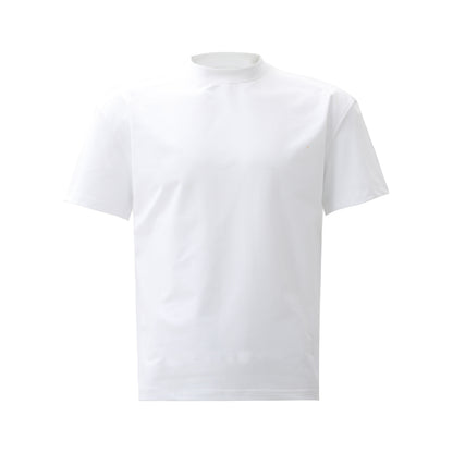Woven Cotton-Knit Fitted Tee