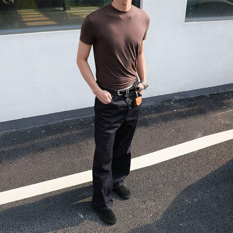 Five-Button Rigid Raw Denim