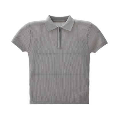 Pure Lyocell Draped Half-Zip Polo