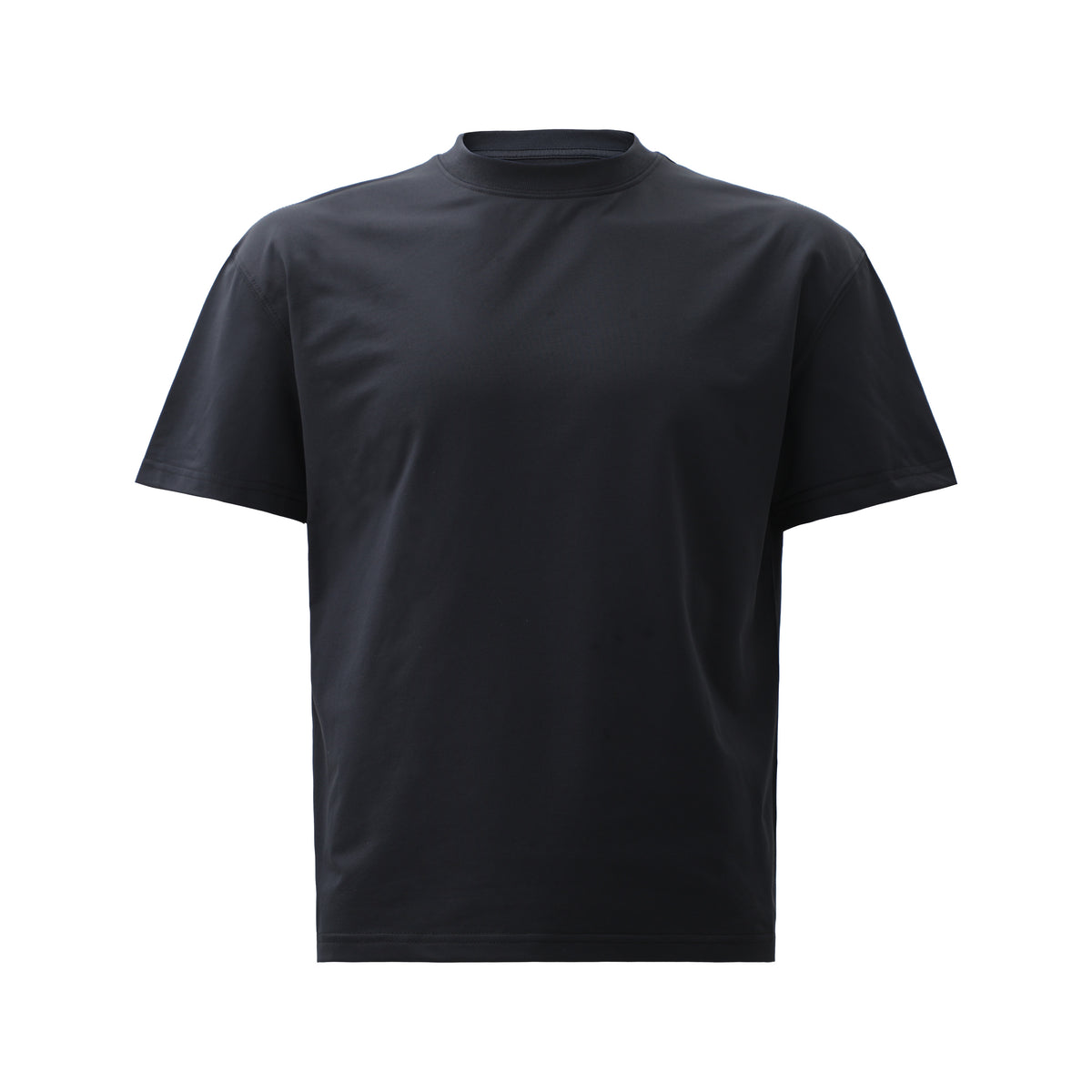 Woven Cotton-Knit Fitted Tee