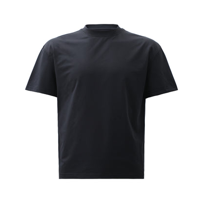Woven Cotton-Knit Fitted Tee