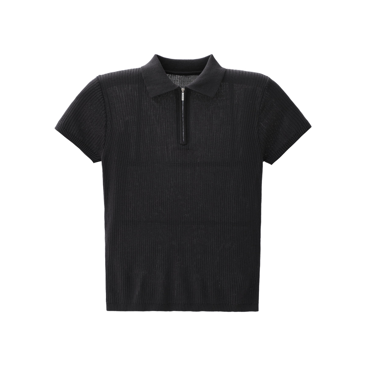 Pure Lyocell Draped Half-Zip Polo