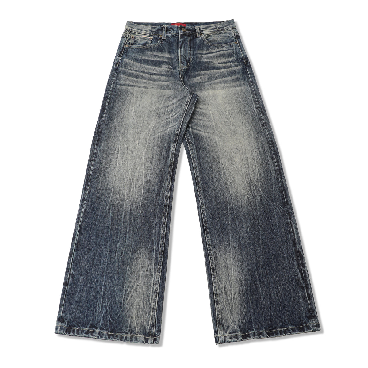 Liquid Metal Wide-Leg Jeans
