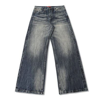 Liquid Metal Wide-Leg Jeans