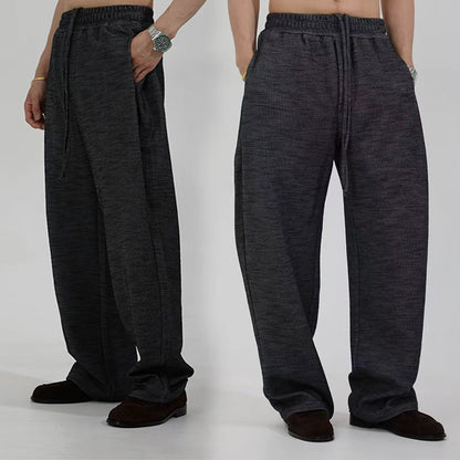 Textured Heather Pleat Track Pants