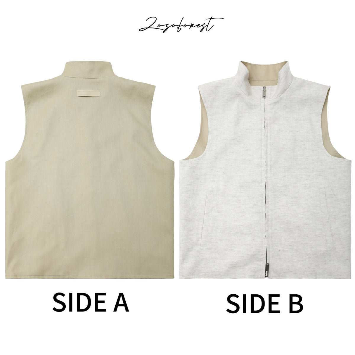 A/B Reversible Linen Vest