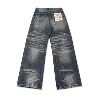Liquid Metal Wide-Leg Jeans