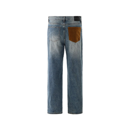 Contrast Pocket Flare Jeans