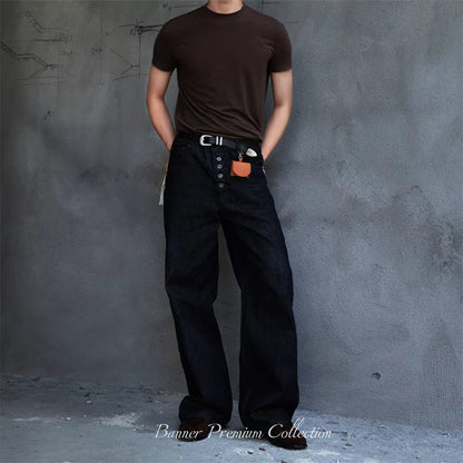 Five-Button Rigid Raw Denim
