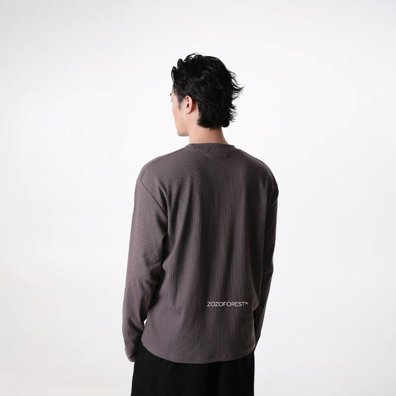 Textured Rib Long Sleeve Tee