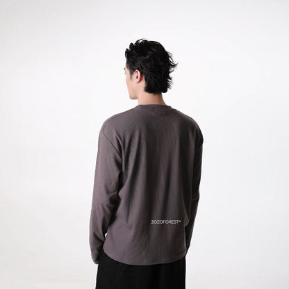 Textured Rib Long Sleeve Tee