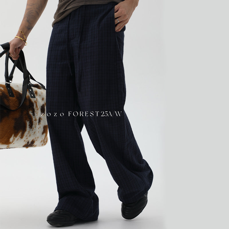 Shadow Check Relaxed Trousers