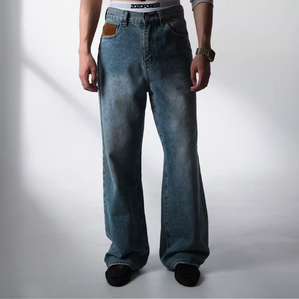 Contrast Pocket Flare Jeans