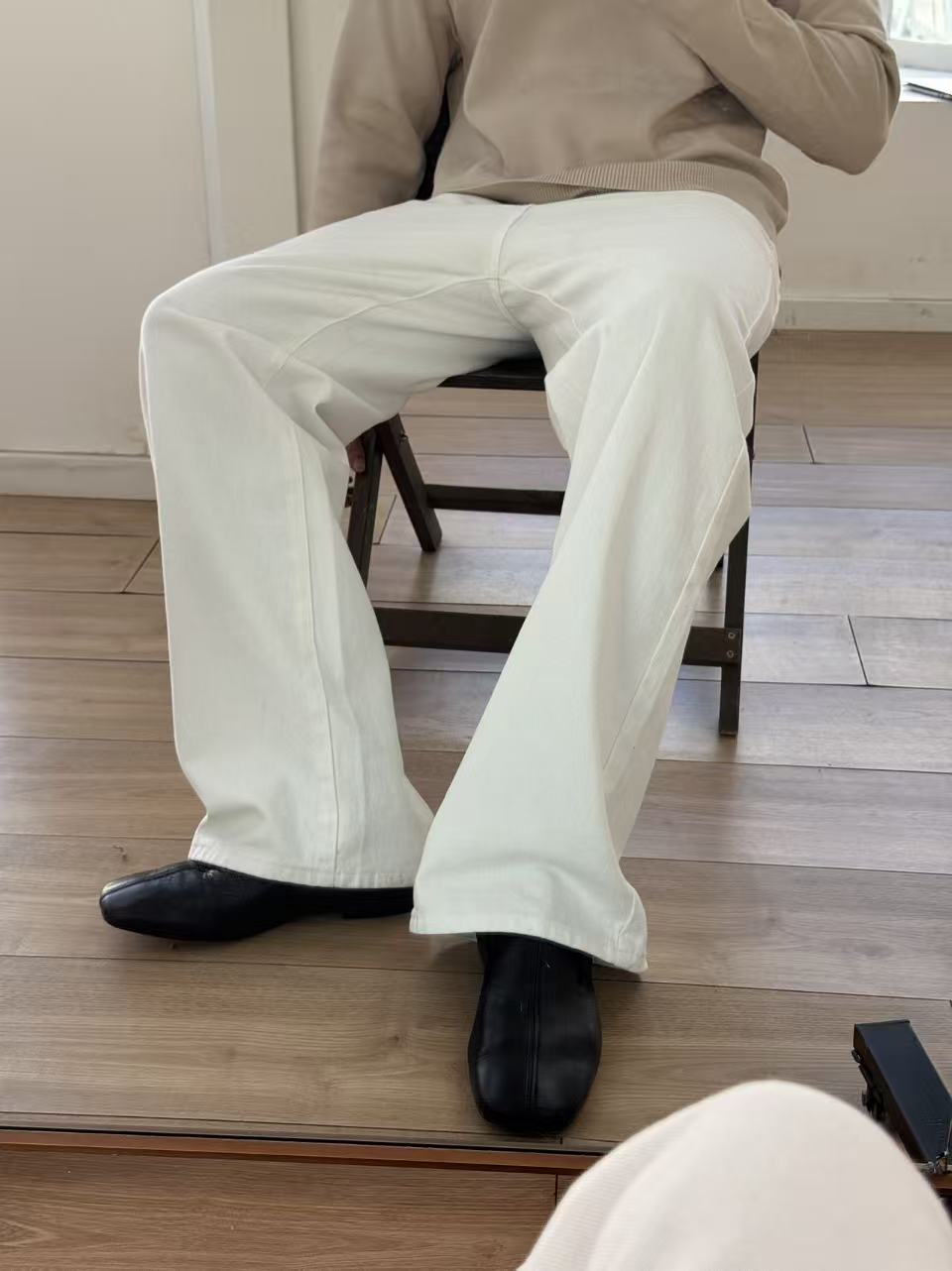 White Knight Straight-Leg Jeans