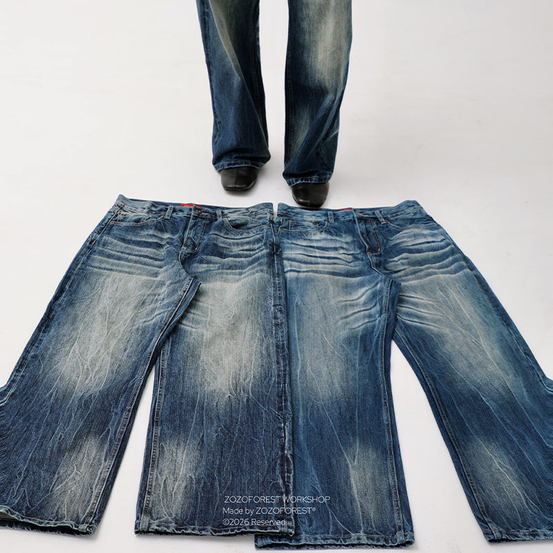 Liquid Metal Wide-Leg Jeans