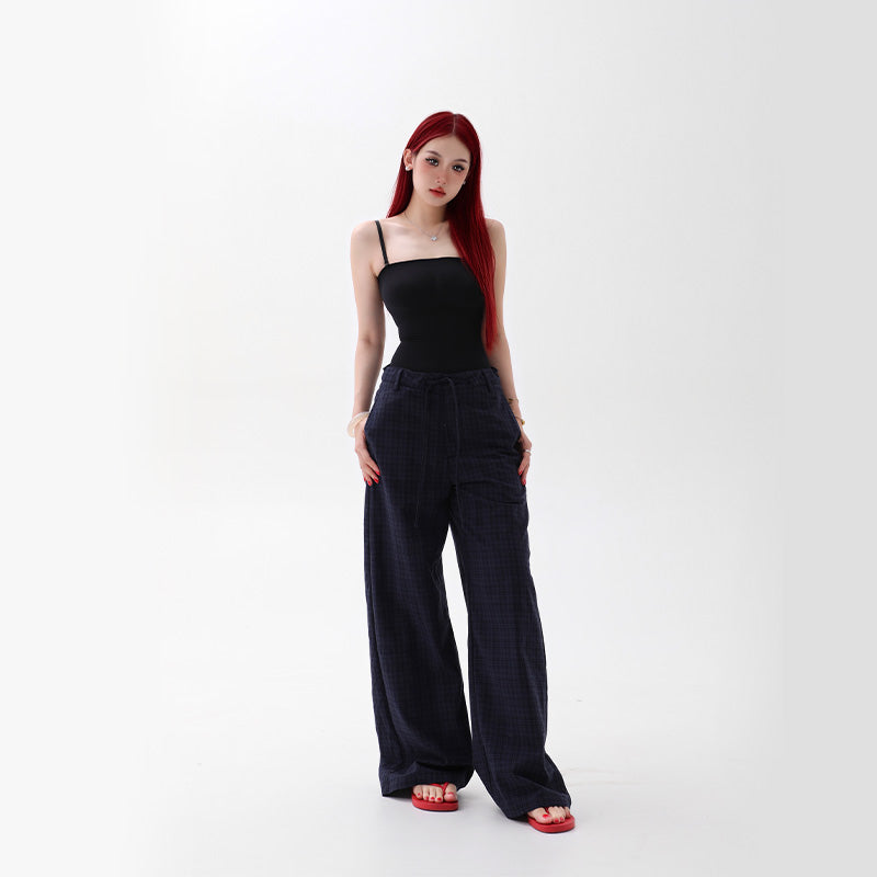 Shadow Check Relaxed Trousers