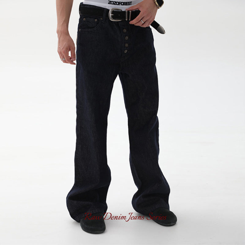 Five-Button Rigid Raw Denim