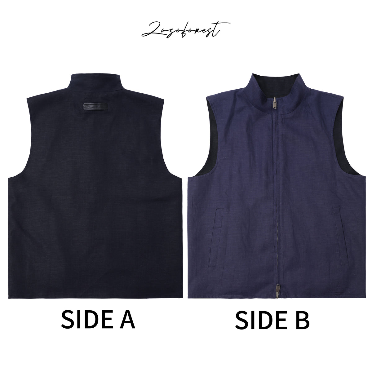 A/B Reversible Linen Vest