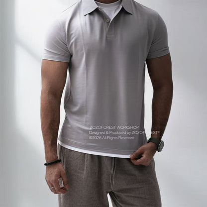 Layered Acetate-Silk Polo