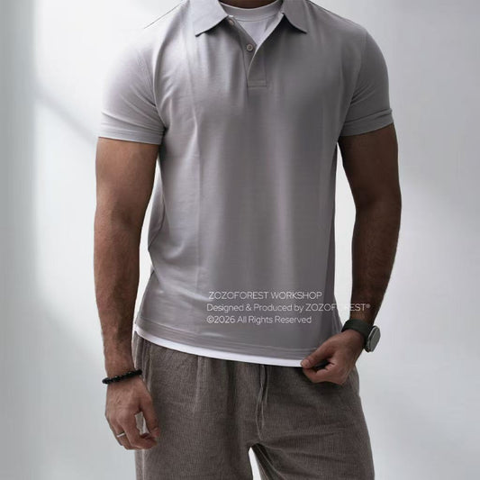 Layered Acetate-Silk Polo