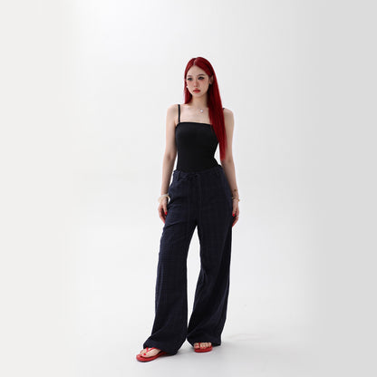 Shadow Check Relaxed Trousers