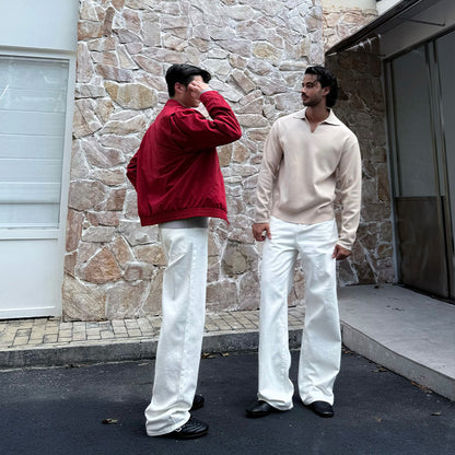 White Knight Straight-Leg Jeans