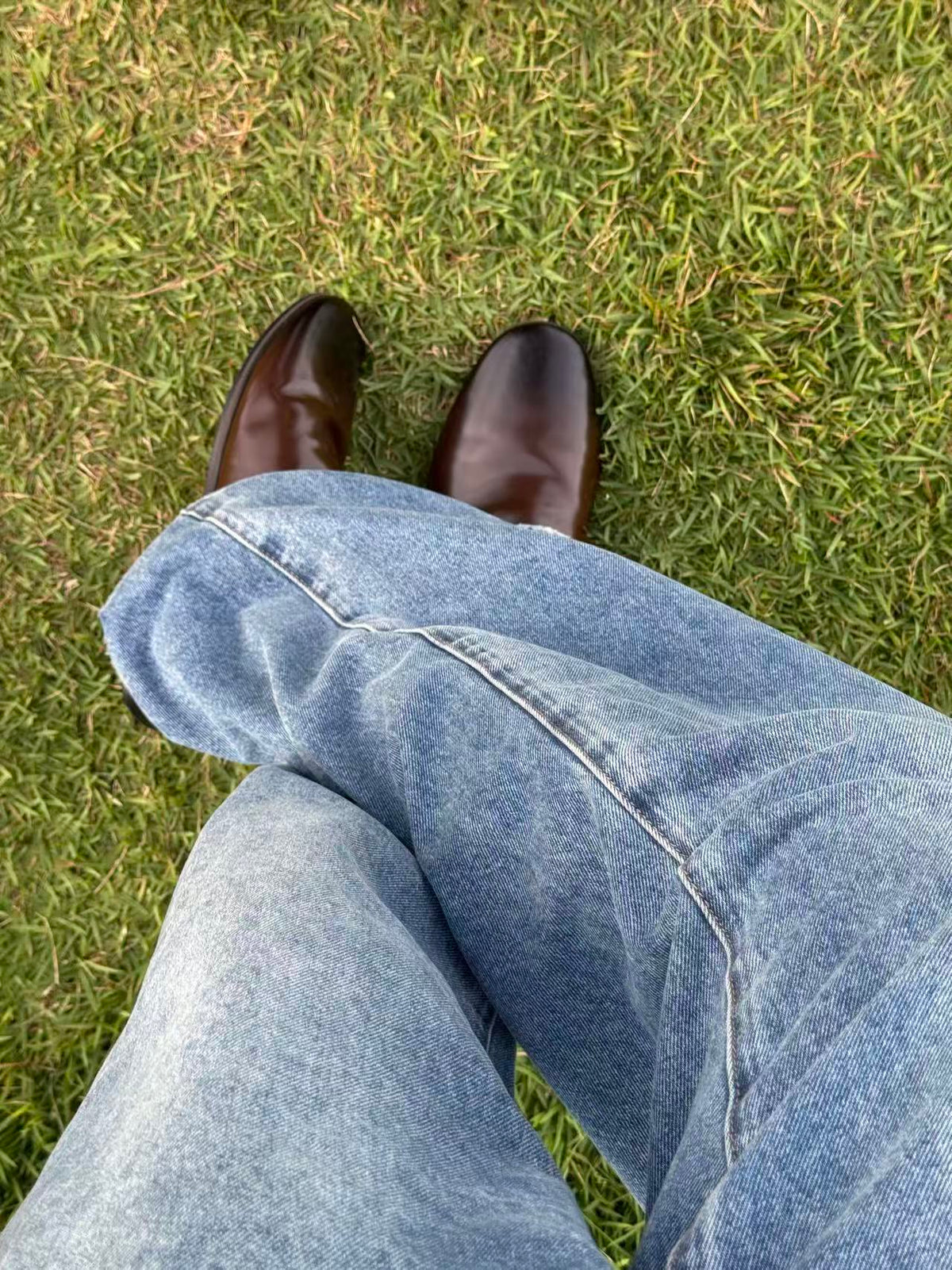 Contrast Pocket Flare Jeans
