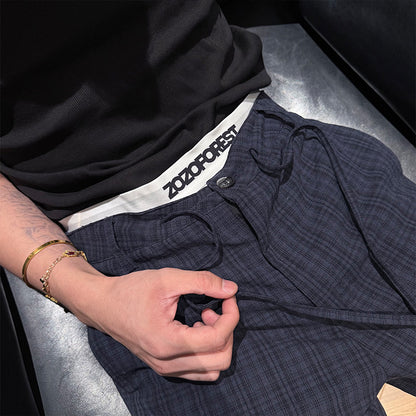 Shadow Check Relaxed Trousers