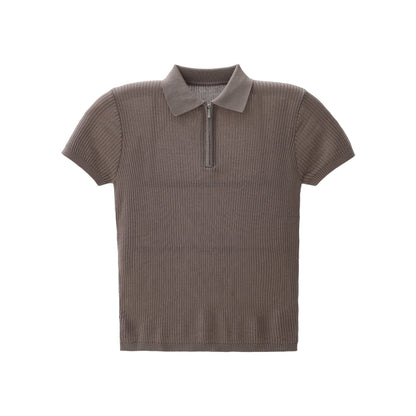Pure Lyocell Draped Half-Zip Polo