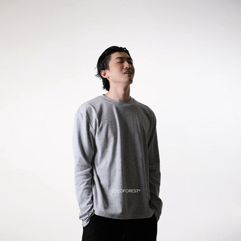 Textured Rib Long Sleeve Tee