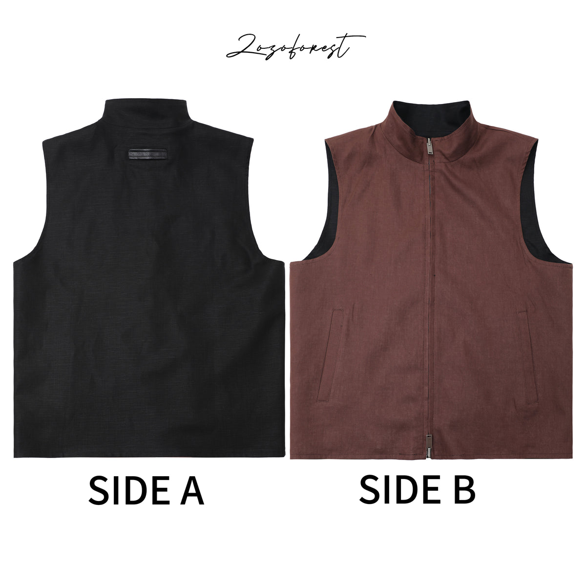 A/B Reversible Linen Vest