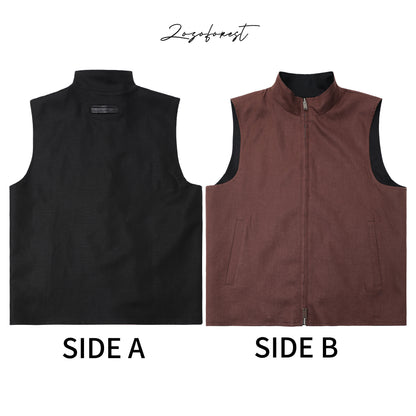 A/B Reversible Linen Vest