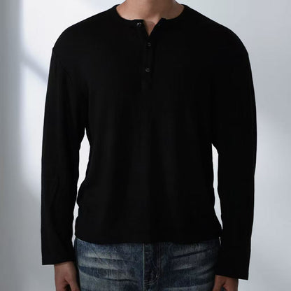Draped Henley Sweatshirt
