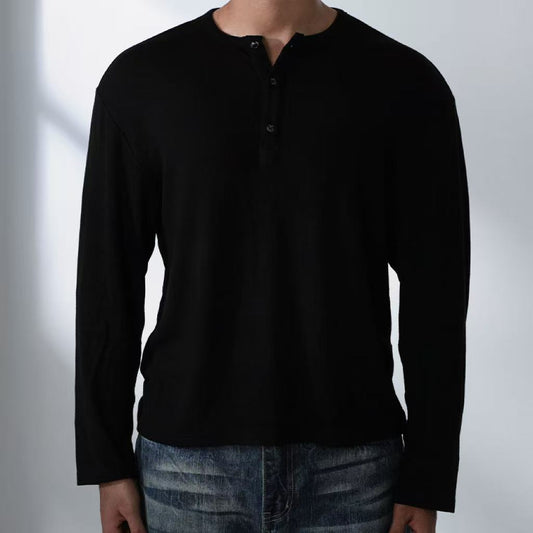 Draped Henley Sweatshirt