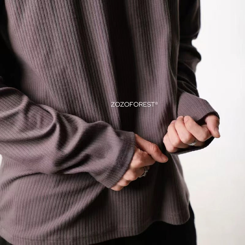 Textured Rib Long Sleeve Tee