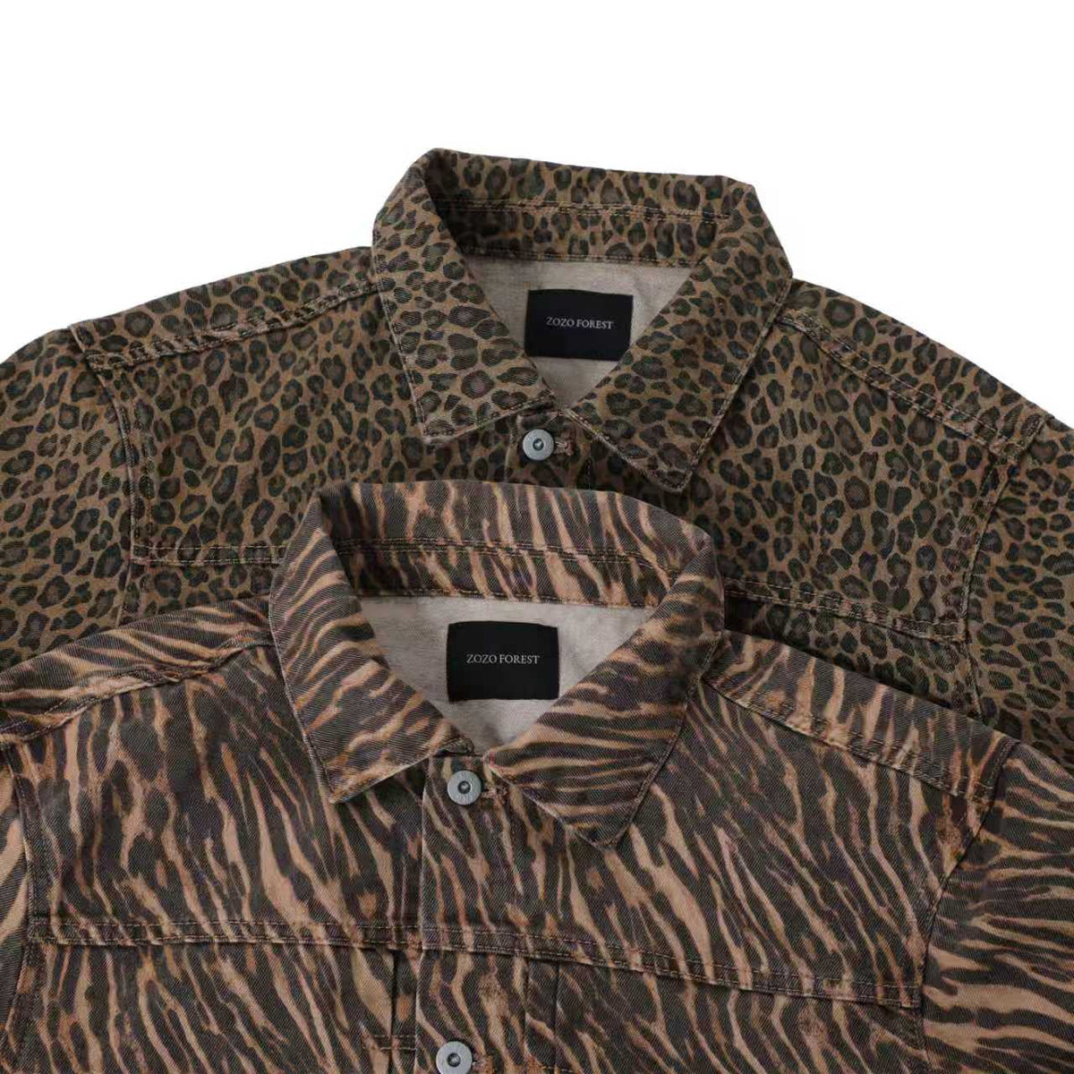 Beast Print Denim Trucker Jacket