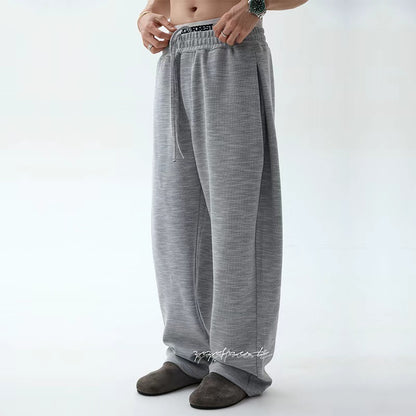 Textured Heather Pleat Track Pants