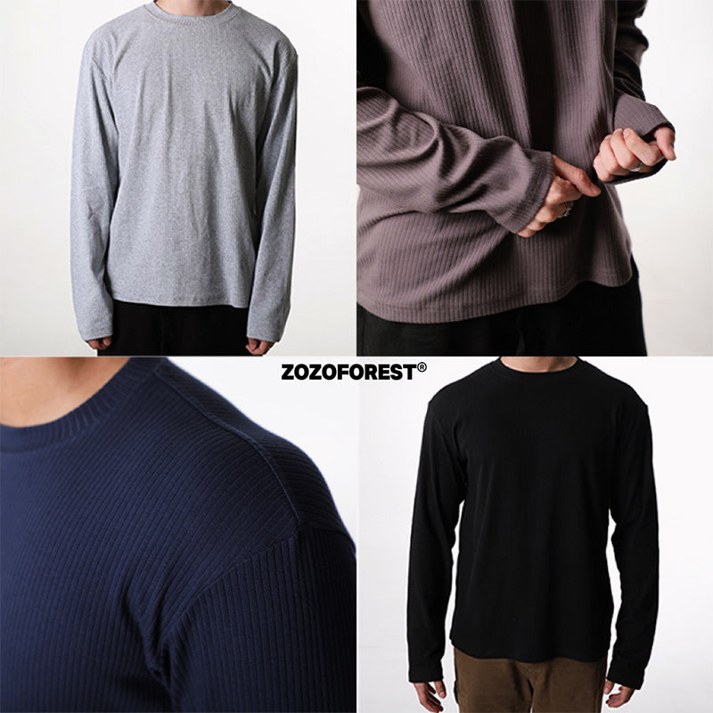 Textured Rib Long Sleeve Tee